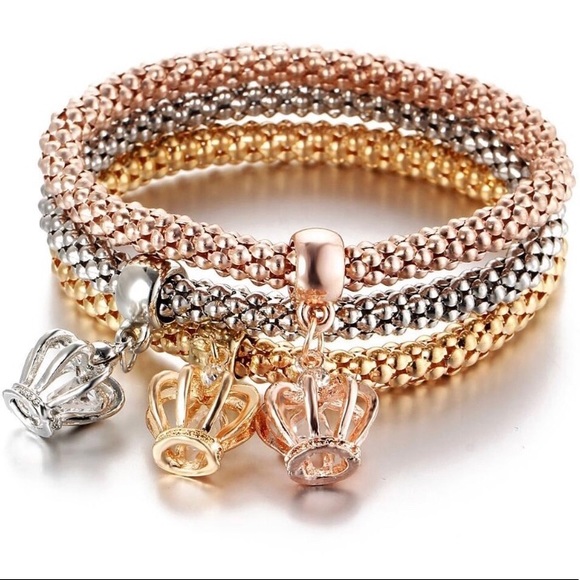 Jewelry - 🌟3/$25🌟 3pc Crown Friendship Bracelet Set NWT